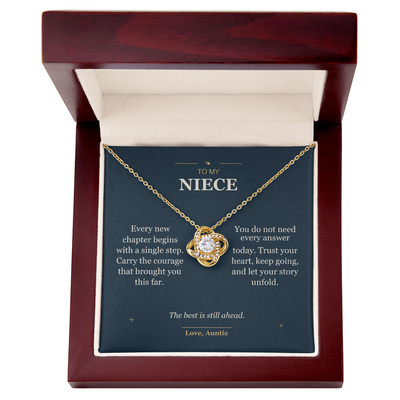 Load image into Gallery viewer, To My Niece, Your Next Chapter - Love Knot Necklace
