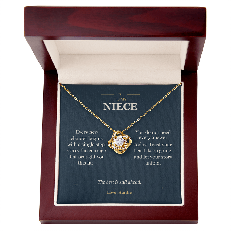 To My Niece, Your Next Chapter - Love Knot Necklace