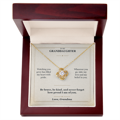 Load image into Gallery viewer, To My Granddaughter Love Knot Necklace from Grandma | Believe in You Gift
