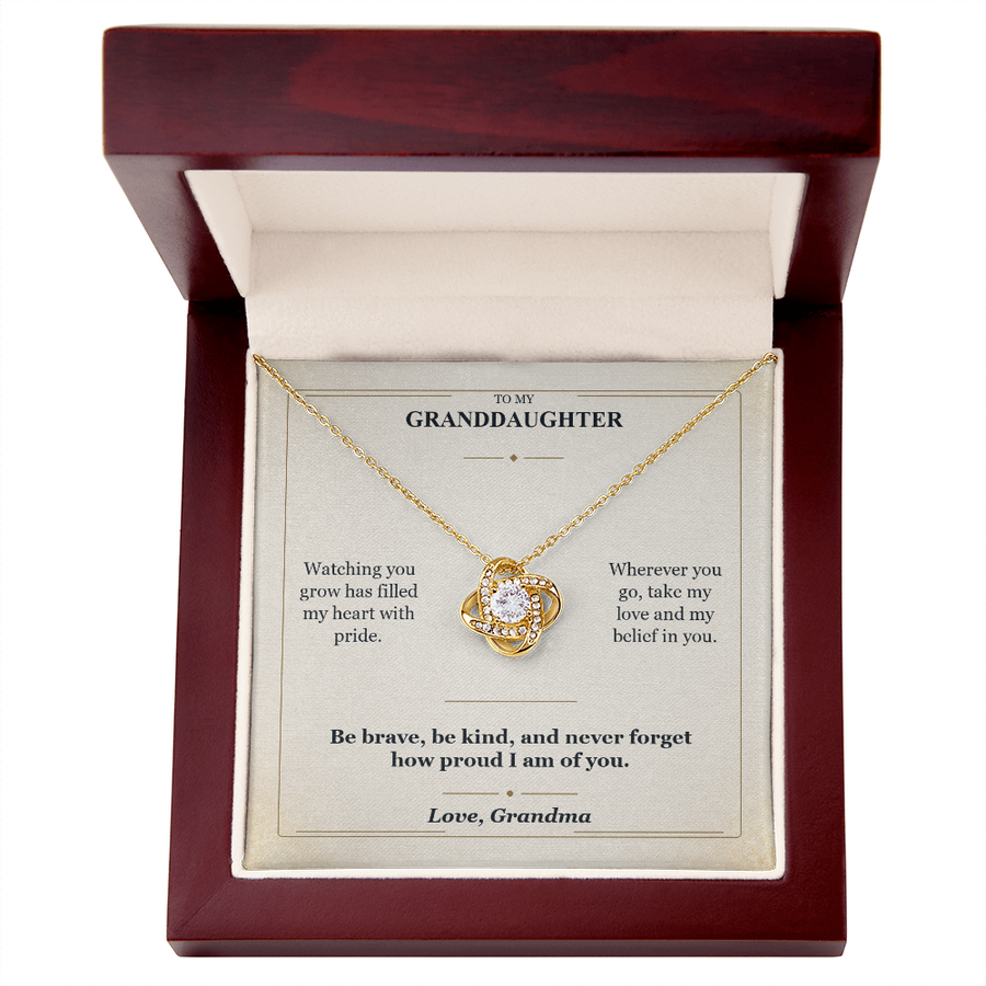 To My Granddaughter Love Knot Necklace from Grandma | Believe in You Gift