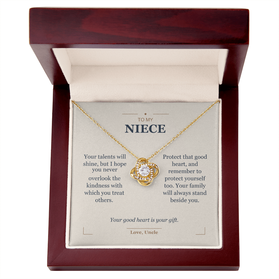 To My Niece, Keep Your Kindness - Love Knot Necklace