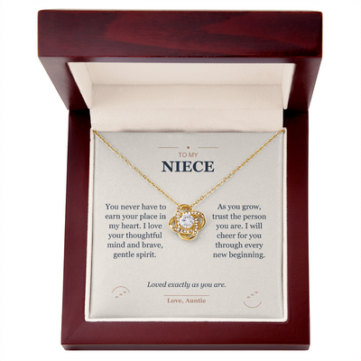 Load image into Gallery viewer, To My Niece, Loved Exactly As You Are - Love Knot Necklace
