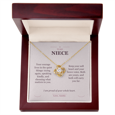 Load image into Gallery viewer, To My Niece, The Brave Little Things - Love Knot Necklace
