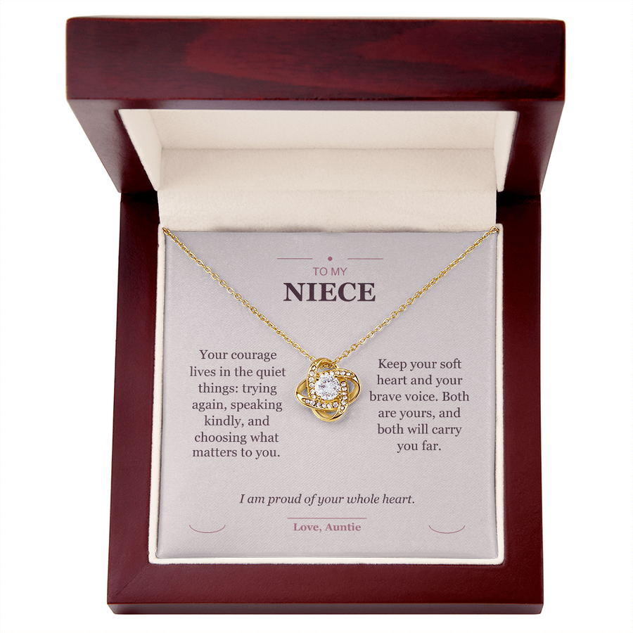 To My Niece, The Brave Little Things - Love Knot Necklace