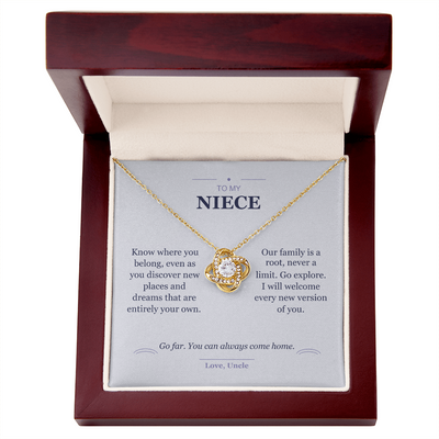 Load image into Gallery viewer, To My Niece, Roots and Wings - Love Knot Necklace
