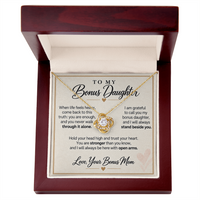 Load image into Gallery viewer, Bonus Daughter Love Knot Necklace from Bonus Mom - Stronger Than You Know
