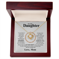 Load image into Gallery viewer, To My Daughter Necklace – Love Knot Pendant, Never Forget I Love You Gift from Dad
