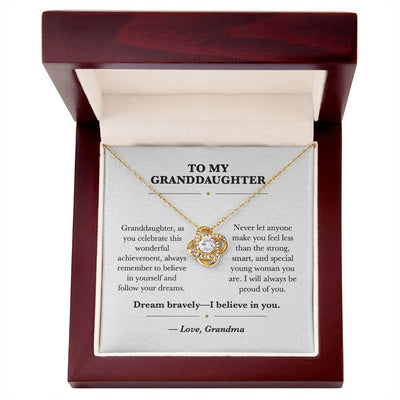 Load image into Gallery viewer, To My Granddaughter Graduation Love Knot Necklace Gift from Grandma
