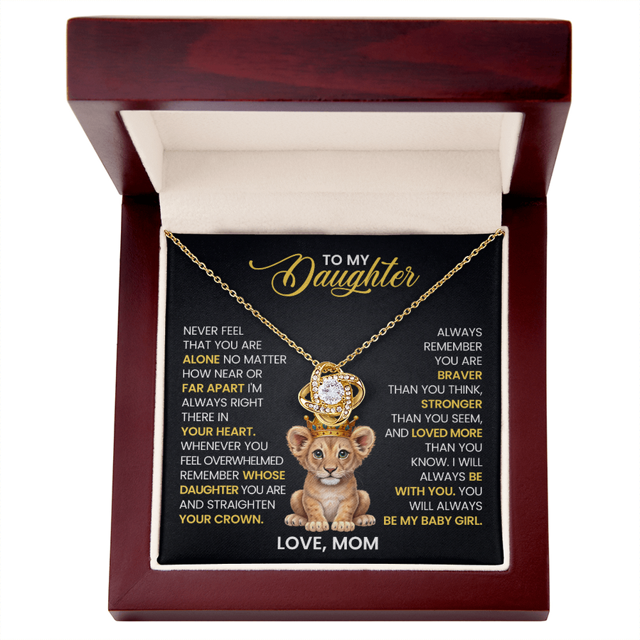 To My Daughter Necklace, Never Feel That You Are Alone, I'm Always Right There in Your Heart