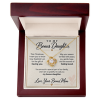 Load image into Gallery viewer, Bonus Daughter Christmas Love Knot Necklace from Bonus Mom - Gift of Having You

