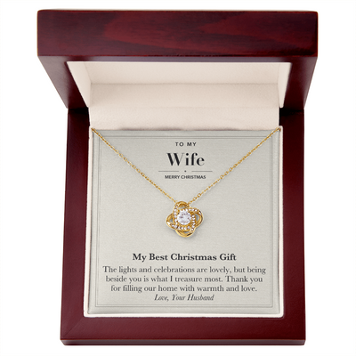 Load image into Gallery viewer, To My Wife Christmas Love Knot Necklace – My Best Christmas Gift
