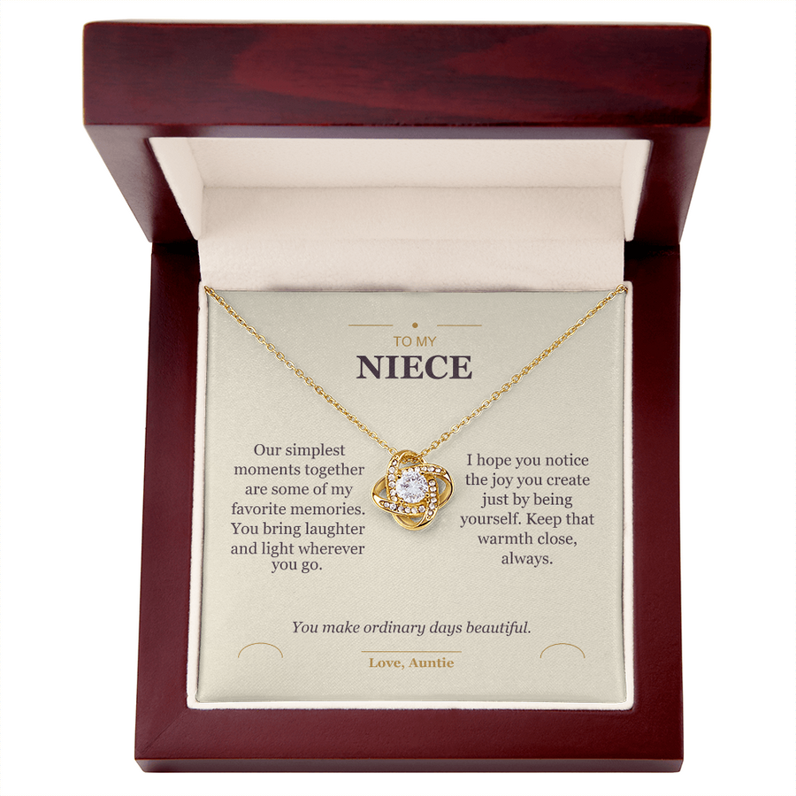 To My Niece, The Joy You Bring - Love Knot Necklace