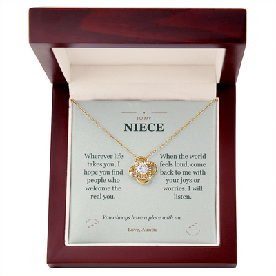 Load image into Gallery viewer, To My Niece, A Place to Come Back - Love Knot Necklace
