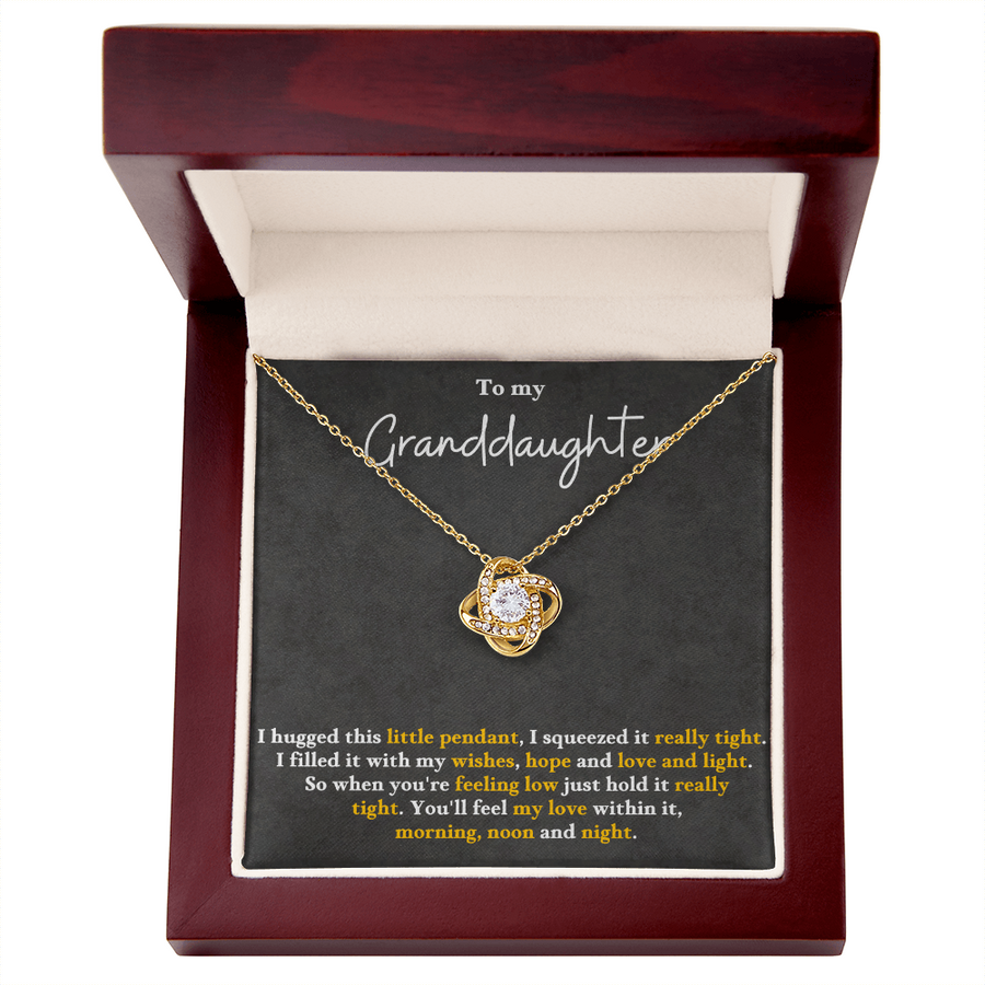 To My Granddaughter Love Knot Necklace Perfect Birthday Christmas Gifts from Grandma Grandpa