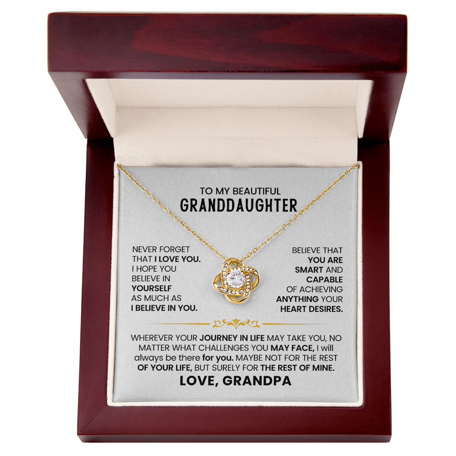 To My Beautiful Granddaughter Necklace, Believe in Yourself as Much as I Believe in You