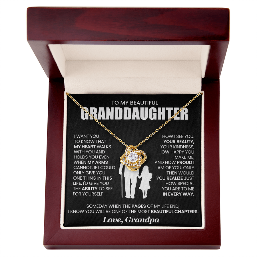 To My Granddaughter Necklace from Grandpa, Unique Birthday Gifts for Granddaughter from Grandpa