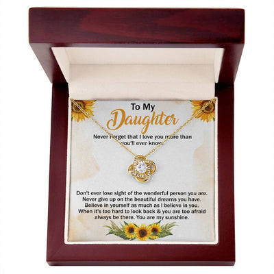 Load image into Gallery viewer, To My Daughter Necklace Gift from Mom, Never Forget That You Are My Sunshine
