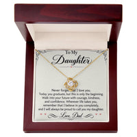 Load image into Gallery viewer, Daughter Graduation Love Knot Necklace from Dad - Walk Forward with Courage
