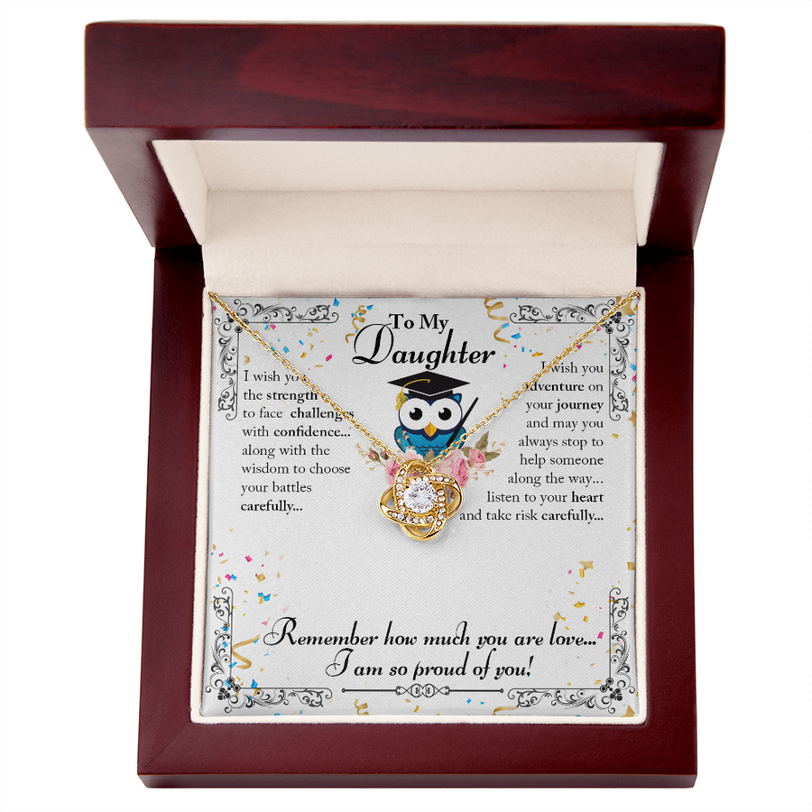 To My Beautiful Daughter Necklace from Mom – Congratulations Gift for Graduation or Birthday