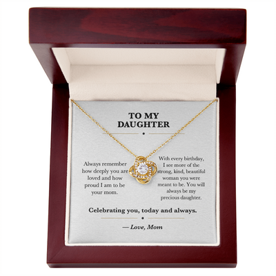 Load image into Gallery viewer, To My Daughter Birthday Love Knot Necklace Gift from Mom
