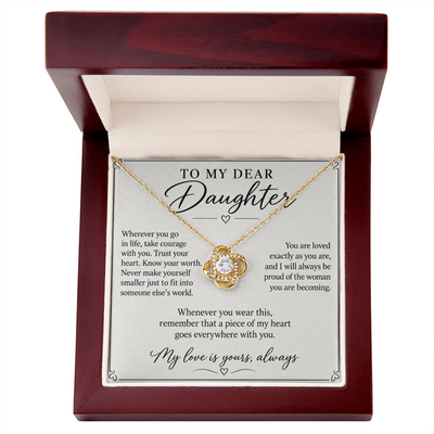 Load image into Gallery viewer, To My Dear Daughter My Love Is Yours Love Knot Necklace Gift
