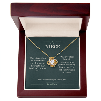 Load image into Gallery viewer, To My Niece, At Your Own Pace - Love Knot Necklace
