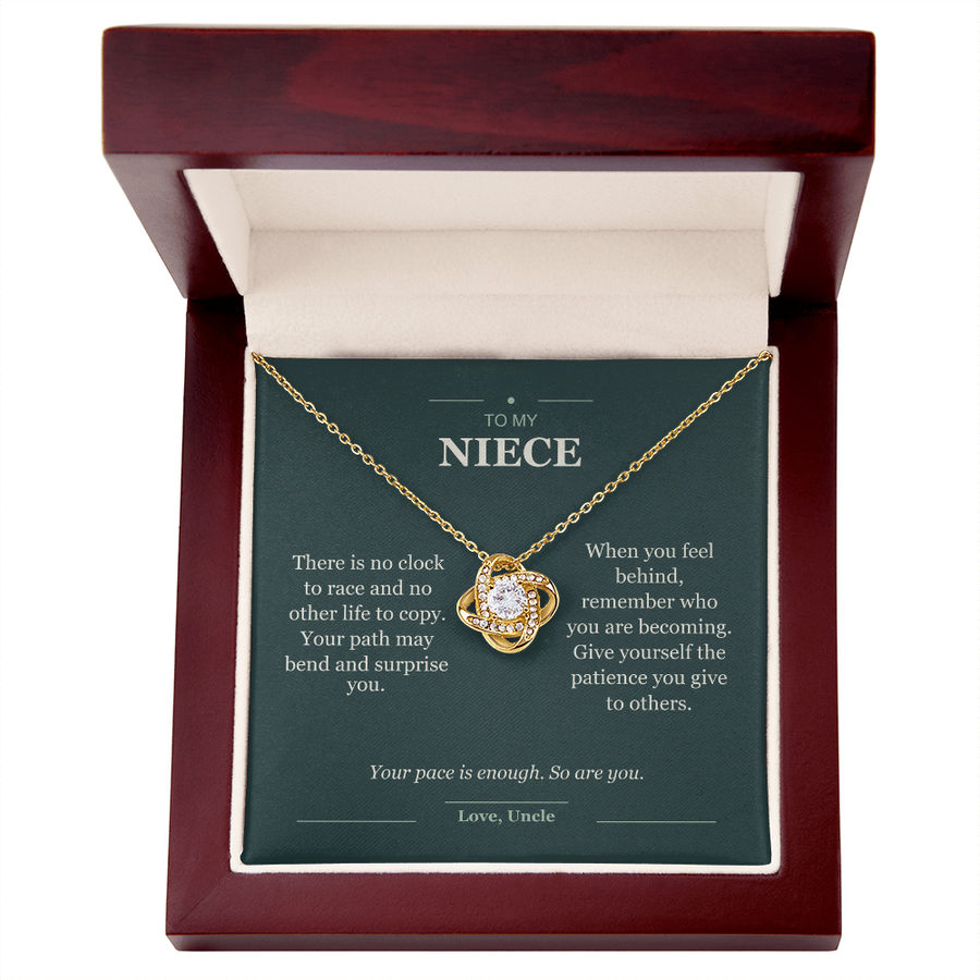 To My Niece, At Your Own Pace - Love Knot Necklace