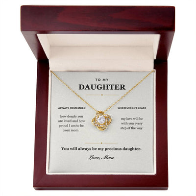 Load image into Gallery viewer, To My Daughter Deeply Loved Love Knot Necklace Gift from Mom
