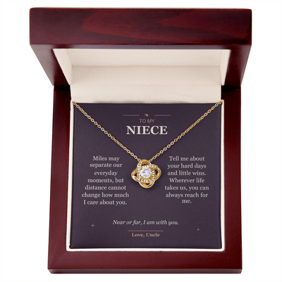 Load image into Gallery viewer, To My Niece, Close Across Miles - Love Knot Necklace
