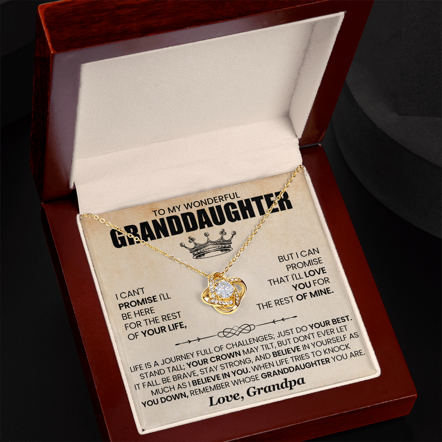 To My Granddaughter Necklace from Grandpa, Life Is a Journey Full of Challenges Just Do Your Best