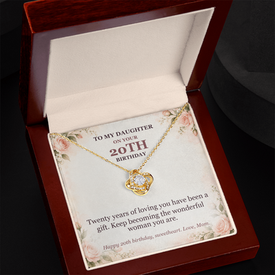 Load image into Gallery viewer, To My Daughter 20th Birthday Love Knot Necklace from Mom
