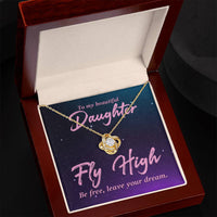 Load image into Gallery viewer, To My Beautiful Daughter Necklace from Mom and Dad, Fly High Be Free, Leave Your Dream
