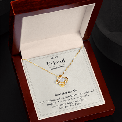 Load image into Gallery viewer, To My Friend Christmas Love Knot Necklace – Grateful for Us
