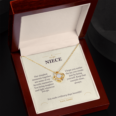 Load image into Gallery viewer, To My Niece, The Joy You Bring - Love Knot Necklace
