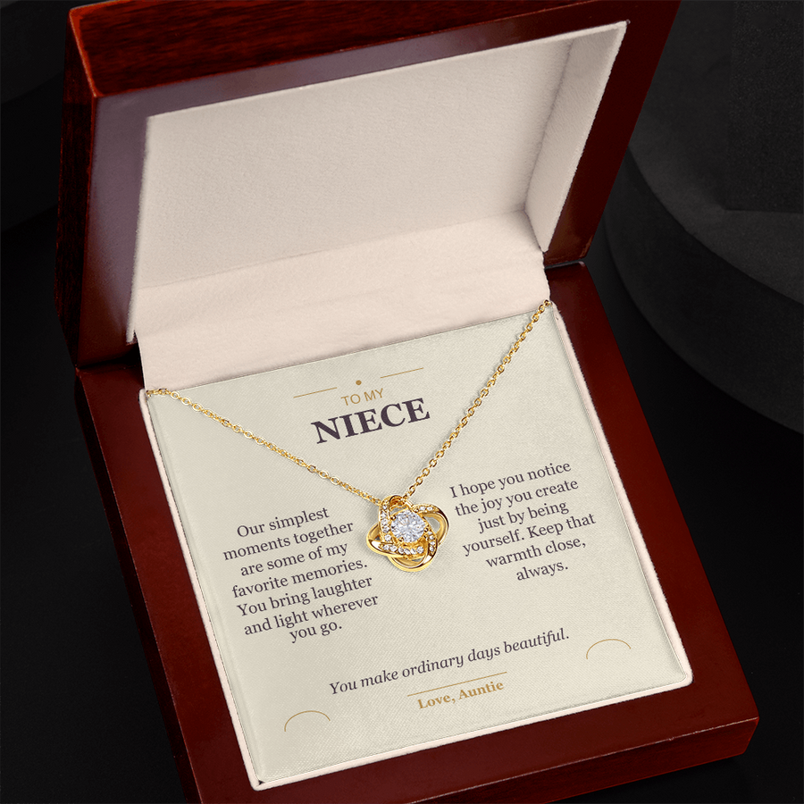 To My Niece, The Joy You Bring - Love Knot Necklace