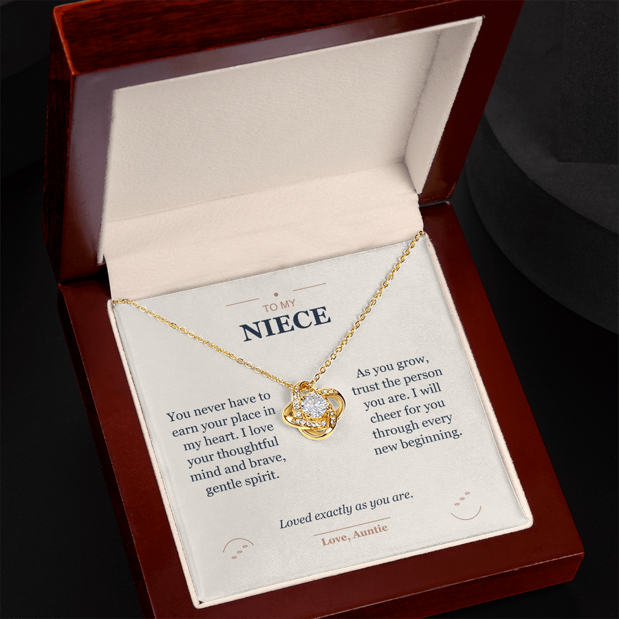 To My Niece, Loved Exactly As You Are - Love Knot Necklace