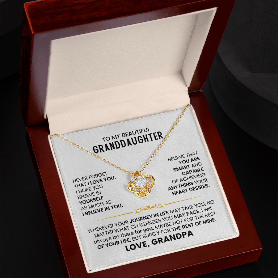 To My Beautiful Granddaughter Necklace, Believe in Yourself as Much as I Believe in You