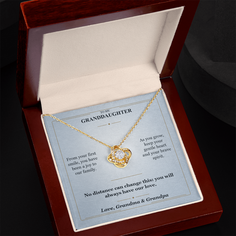 To My Granddaughter Love Knot Necklace from Grandparents | Forever Loved
