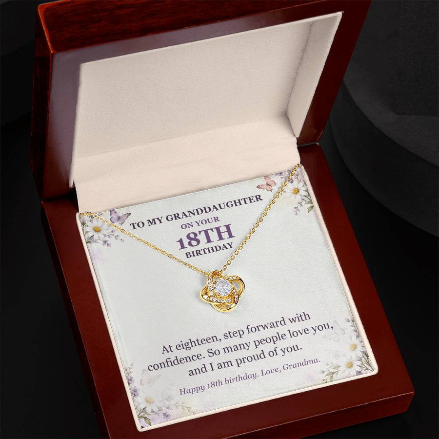 To My Granddaughter 18th Birthday Love Knot Necklace from Grandma