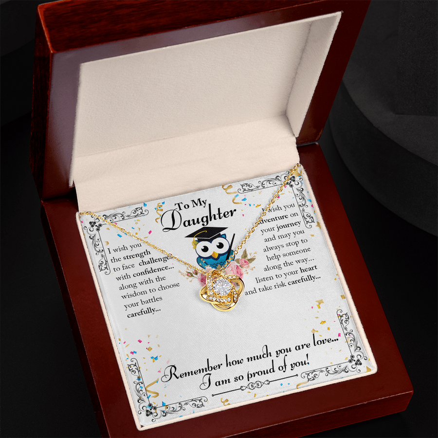 To My Beautiful Daughter Necklace from Mom – Congratulations Gift for Graduation or Birthday