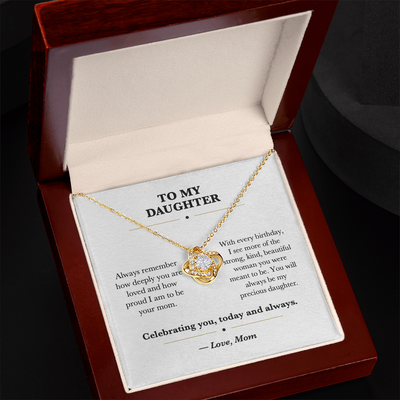 Load image into Gallery viewer, To My Daughter Birthday Love Knot Necklace Gift from Mom

