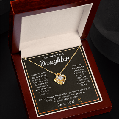 Load image into Gallery viewer, To My Daughter Love Knot Necklace Gift From Mom with Message Card &amp;amp; Gift Box
