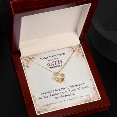 Load image into Gallery viewer, To My Daughter 25th Birthday Love Knot Necklace from Mom

