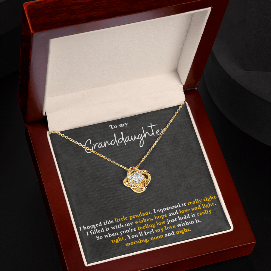 To My Granddaughter Love Knot Necklace Perfect Birthday Christmas Gifts from Grandma Grandpa