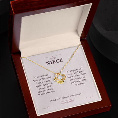 Load image into Gallery viewer, To My Niece, The Brave Little Things - Love Knot Necklace
