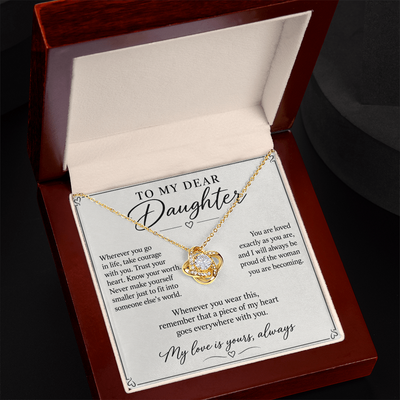 Load image into Gallery viewer, To My Dear Daughter My Love Is Yours Love Knot Necklace Gift
