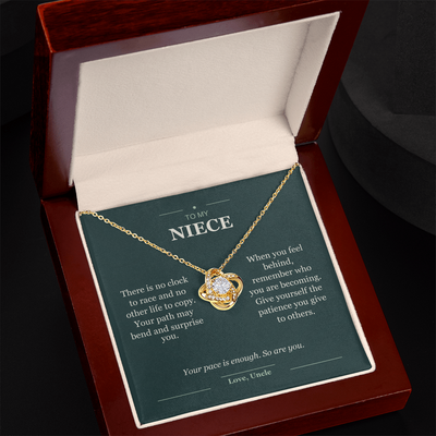 Load image into Gallery viewer, To My Niece, At Your Own Pace - Love Knot Necklace

