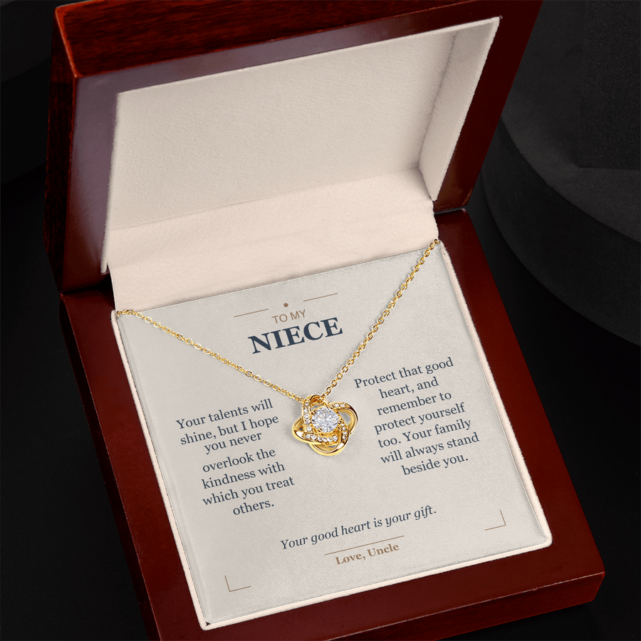 To My Niece, Keep Your Kindness - Love Knot Necklace