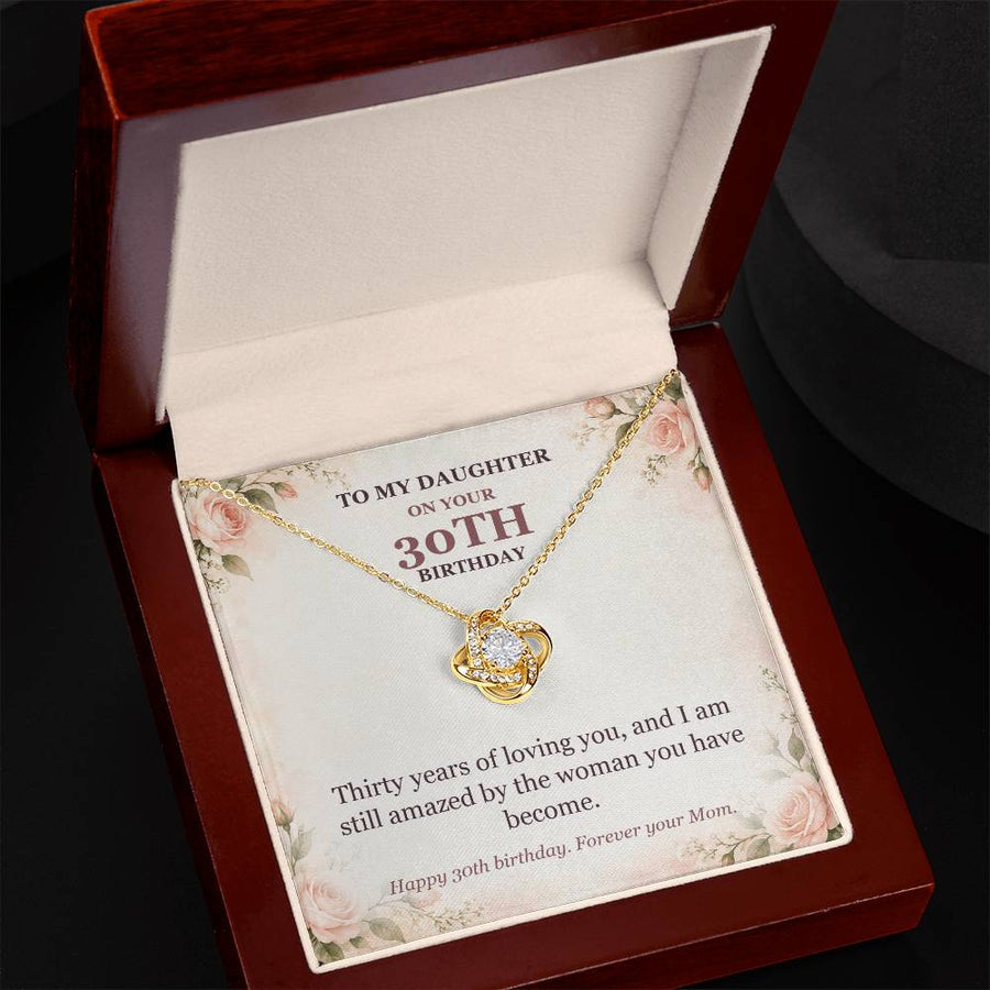 To My Daughter 30th Birthday Love Knot Necklace from Mom