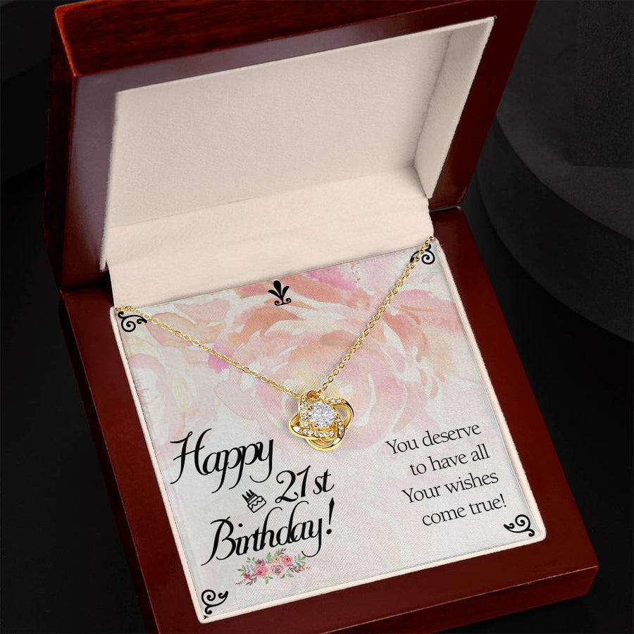 Unique 21st Birthday Gifts for Her, 21st Birthday Gifts for Her, Love Knot Necklace Gifts